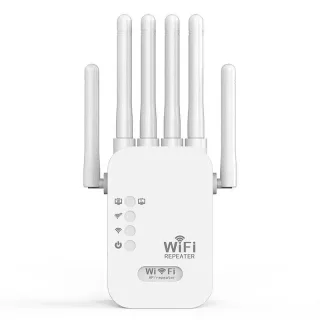 1200Mbps Wireless WiFi Repeater Dual Band WIFI Extender Booster 2.4G/5G Network Amplifier with 6 Antennas 360° Full Cove