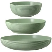 Seltmann Weiden Schale Seltmann Weiden Beat Salbeigrün Foodbowl Set 3tlg. 20/25/28 cm, Porzellan, (3 Schüsseln)