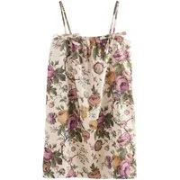 LAURA ASHLEY Nachthemd Laura Ashley Uffington Roses Satin-Kleid (1-tlg)