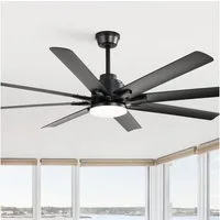 BBG Deckenventilator 52 Zoll Deckenventilator mit LED-Beleuchtung, dimmbar, Fernbedienung, DC-Motor, 8 ABS-Flügeln, Reversierfunktion Sommer-/Winterbetrieb