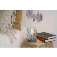 Pauleen LED Tischleuchte Chic Glamour mobile Blau Glas/Metall, LED fest integriert, Warmweiß, E14, Timer Batterie