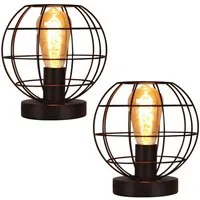 Nettlife Tischleuchte Vintage Schwarz E27 Retro Industrial Tischlampe aus Metall, mit Schalter, LED wechselbar, Wohnzimmer Kinderzimmer Schreibtisch Schlafzimmer