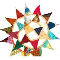Guru-Shop Dekoobjekt Saree Wimpel Girlande, 1,90 m Wimpelkette - bunt