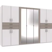 Wimex Kleiderschrank Taiga Kleiderschrank mit Spiegel mit Schubladen auf bequemer Höhe, Garderobe Schlafzimmerschrank