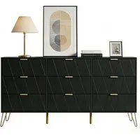 UEV Kommode modern Sideboard schmal Mehrzweckschrank für Kleidung Dokumente (Packung, Schubladenschrank mit Kippsicherung für Wohnzimmer Schlafzimmer Flur), TV Board Schubladenschrank Buffet 150x34x74cm Aufbewahrungsschrank