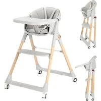 oyajia Hochstuhl Kinderstuhl Stuhl Baby Kinderstuhl Klappbar mit Esstablett (Babystuhl mit Tablett und 5-Punkt-Gurt, Fußstütze, Einfach zu Reinigen), ab 6 Monaten bis 3 Jahren