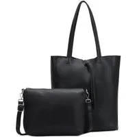 ITALYSHOP24 Schultertasche Damen XXL Tasche Shopper Umhängetasche Hobo City Tote A4 Shopping Bag (je nach Auswahl, Weekender Handtasche mit Schmucktasche, große Henkeltasche Workbag inkl. CrossOver Bag mit extra Umhängegurt), leichte Cross Over Body 