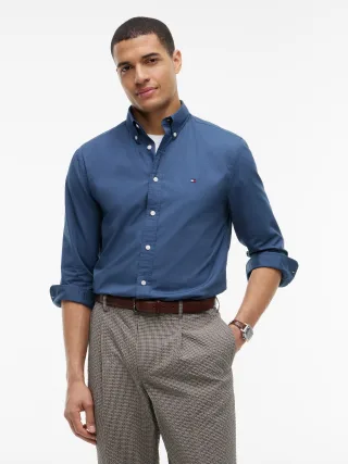 FLEX POPLIN SOLID RF SHIRT Aegean Sea - Gr. - S