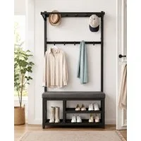 OYLCDI Garderobenständer Kleiderständer Garderobe mit Schuhbank, flurgarderobe, garderobe flur, (Schuhregal,Garderobe), mit 9 Kleiderhaken