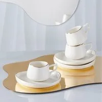 Karaca Kaffeeservice Karaca Streamline Hole 90ml Kaffeettase mit Untertasse für 6 Personen