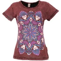 Guru-Shop T-Shirt Boho T-Shirt mit Mandaladruck, Stonewashed.. Festival, Ethno Style, alternative Bekleidung