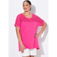 MIAMODA T-Shirt T-Shirt A-Linie Spitzeneinsatz