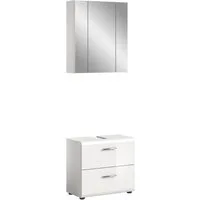 welltime Badmöbel-Set FLORENZ, 2-teilige Badkombination, hochwertige MDF-Front, (Set, bestehend aus: 1 Waschbeckenunterschrank, 1 Spiegelschrank), Bad-Kombination, Bad-Möbel, Badezimmer, Kombination, Kombi