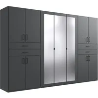 Wimex Kleiderschrank Taiga Kleiderschrank mit Spiegel mit Schubladen auf bequemer Höhe, Garderobe Schlafzimmerschrank