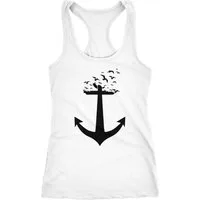 Neverless Tanktop Damen Tank-Top Anker Vögel Anchor Birds Racerback Neverless®
