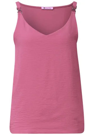Street One - Top mit V-Ausschnitt pink - Gr. - 34