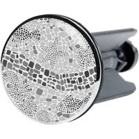 Sanilo Waschbeckenstöpsel Mosaic World Grey, Ø 4.0 cm, hochwertig, universell, mit Motiv, 100% wasserdicht