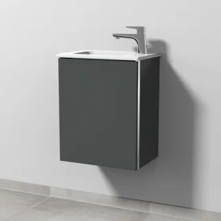 Sanipa 3way Waschtischunterbau zu Duravit ME by Starck Waschtisch mit 1 Tür, Anthrazit-Matt BR72022
