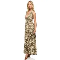 Worldclassca Abendkleid Worldclassca Abendkleid Partykleid Leopord Muster Schlitz Sommerkleid LEOPARD - ANIMAL PRINT CLUBWEAR - PARTYWEAR SOMMER