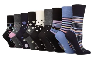 9er-Pack Bambus-Socken Damen | Gentle Grip | Extra Wide Soft Top Non Elastic Socken - SOLRM383940