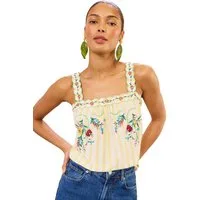 Love & Roses Trägertop Love & Roses Camisole mit Stickerei (1-tlg)
