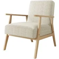 MIRJAN24 Sessel Retro Cord (mit Wellenfeder), mit Holzarmlehne, Lehnstuhl