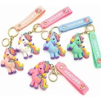 GOLDIA GMBH Schlüsselanhänger Einhorn Bagclip Rucksack Taschenanhänger Zufallsfarbe 1 Stück (Spar-Set, 1-tlg., Anhänger), Zufallsfarbe, Silikonband, Karabiner, weiches PVC, Geschenkidee
