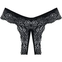 Elegant Love Slip-Ouvert Unterwäsche aus Spitze, Tanga mit offenem Schritt, Geblümte Dessous Damen-Unterhosen, V-Strings und Elegante Pantys – Sinnliche Reizwäsche