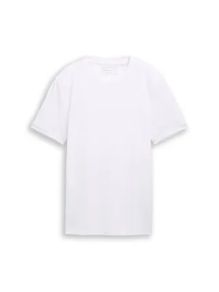 Denim Tom Tailor - Basic Piqué T-Shirt White - Gr. - XXL
