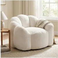 ANYSUN Sofa Kompakt-Sofa aus Lotus-förmiges,Einzelstuhl,Lounge-Sessel, Sitzsitz für Erwachsene, mit Kurzflor-Griffzug, Ohne Montage sofort,geeignet für Wohnzimmer, Schlafzimmer