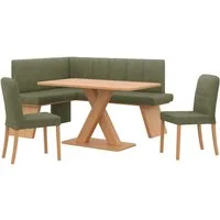 OTTO home Eckbankgruppe Nina, (Set, 4-tlg., 4er), Sitzgruppe Esszimmer Stühle Tisch und Bank bequem gepolstert