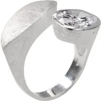 SILBERMOOS Silberring XL Offener Ring "Strahlend schön", 925 Sterling Silber