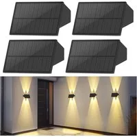 Nettlife LED Außen-Wandleuchte Solar 2ER Up Down Aussenbeleuchtung Kabellos 3000K, LED fest integriert, Warmweiß, Solar Aussenleuchte für Wand Zaun Terrasse Balkon