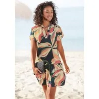 s.Oliver Blusenkleid mit Volant am Rock luftiges Tunikakleid, Sommerkleid,leichtes Strandkleid,Cover-up, Basic