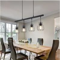 GLOBO LIGHTING LED-Hängeleuchte, Leuchtmittel inklusive, Warmweiß, Hängeleuchte Industrial schwarz Hängelampe Vintage Pendelleuchte