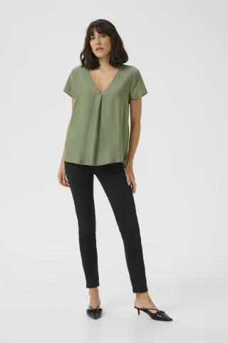 Kurzarm-Bluse Regular fit Sea Spray CC green