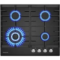 GASLAND Gas-Kochfeld GH604BF, 4-flammiges Kochfeld, 60 cm, 8000 W, Wok-Brenner, LPG/Erdgas