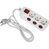 HEITRONIC Heitronic 45190 Steckdosenleiste mit Schalter 3fach Weiß Schutzkontakt Steckdosenleiste (Kabellänge 1.50 m)