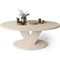 designimpex Couchtisch Design Couchtisch Lova oval Wohnzimmertisch ovaler Tisch Sofatisch, Funktionstisch, Wohnzimmertisch, Tisch, Esstisch, Sofatisch, Rollen