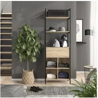 Vicco Kleiderschrank Enya, Holz/Schwarz, 60 x 180 cm mit Schublade (1-St)