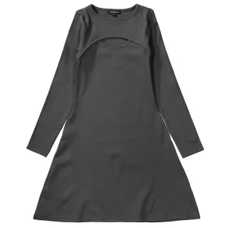 STACCATO - Md.-Rib-Kleid dark grey - Gr. - 164