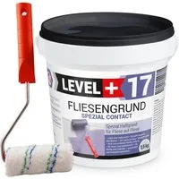 Level+ Haftgrund LEVEL+ Fliesengrund Haftgrund Quarzgrund 1,5KG L+17 + Farbroller