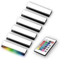 kalb LED Glaskantenbeleuchtung LED RGB Glaskantenbeleuchtung Vitrinenbeleuchtung Clip Glas, 6er Set
