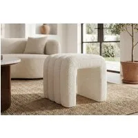 riess-ambiente Sitzwürfel VOGUE 40cm beige - Bouclé, quadratisch, Riffelung, skulptural, modern (Einzelartikel, 1 St), Kompakter Sitzhocker - ideal für Wohn-, Schlaf- oder Esszimmer