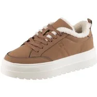 HUGO Lyssa_Tenn Plateausneaker Schnürschuh, Halbschuh, Freizeitsneaker mit Anziehlasche