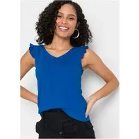 bonprix Shirttop lockerer loose fit, mit süßer Rüsche, aus Baumwolle