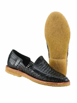 CANO Herren Huarache Javier Schwarz Obermaterial und Decksohle: Rindleder