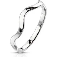 BUNGSA Fingerring Ring Wellendesign Edelstahl Damen silber 49 (15.6) (Ring, 1-tlg), Frauen Mädchen