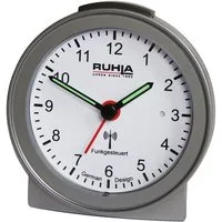UMR Ruhla Funkwecker no tick analog silberfarben 256-2