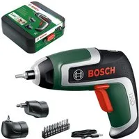 Bosch Home & Garden Akku-Schrauber »IXO 7«, 5,5 Nm, (Set), 10-tlg. Bit-Set, Winkelaufsatz, Exzenteraufsatz, Aufbewahrungsbox